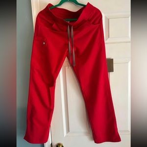 Red figs one pocket top and cargo pants worn once. Both size small.